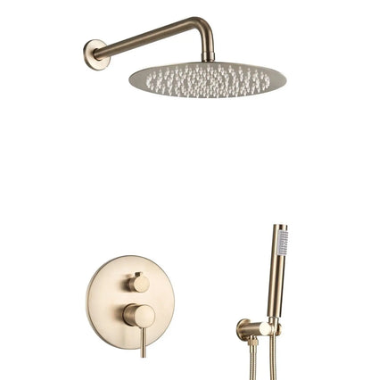 SaniSupreme® Doucheset Yosemite 20 cm. regendouche rond 2 - weg goud brushed