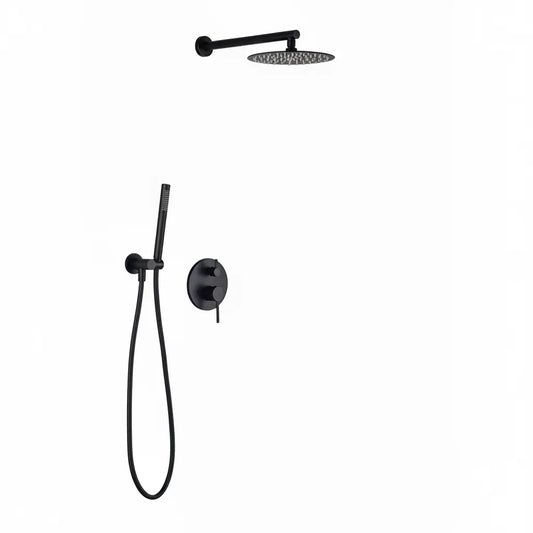 SaniSupreme Doucheset Yosemite 20 cm. regendouche rond 2-weg zwart inbouw Sanisupreme