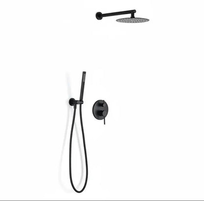 ACTIE SaniSupreme Doucheset Yosemite 25 cm. regendouche rond 2-weg zwart inbouw Sanisupreme