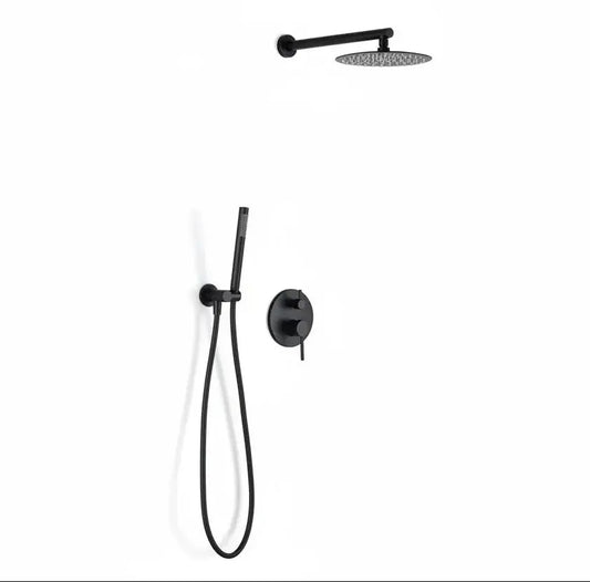 ACTIE SaniSupreme Doucheset Yosemite 25 cm. regendouche rond 2-weg zwart inbouw Sanisupreme