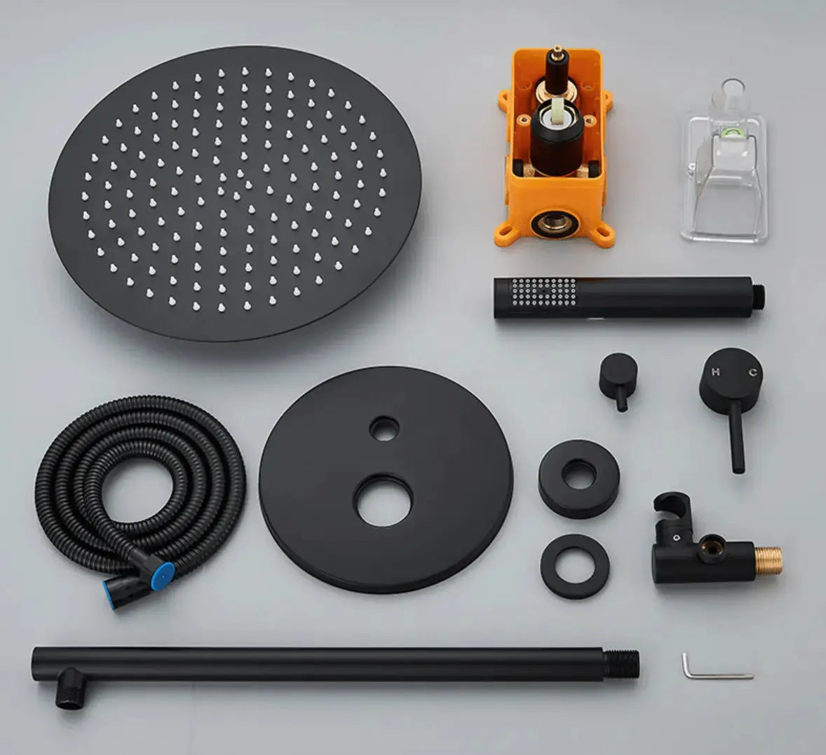 SaniSupreme Doucheset Yosemite 20 cm. regendouche rond 2 - weg zwart inbouw