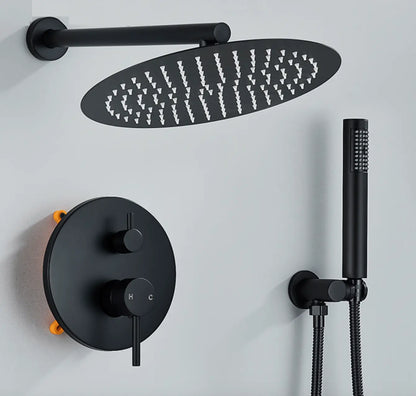 SaniSupreme Doucheset Yosemite 30 cm. regendouche rond 2 - weg zwart inbouw