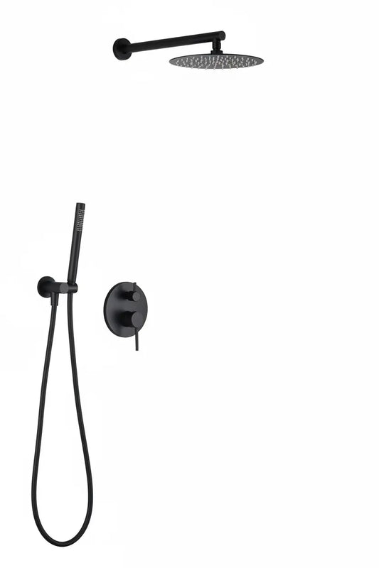 SaniSupreme Doucheset Yosemite 40 cm. regendouche rond 2-weg zwart inbouw Sanisupreme