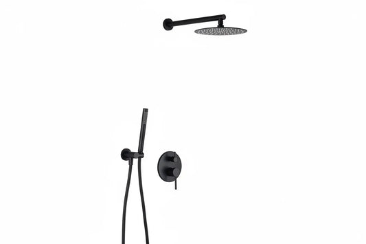 SaniSupreme Doucheset Yosemite 20cm regendouche rond 2-weg zwart inbouw Sanisupreme