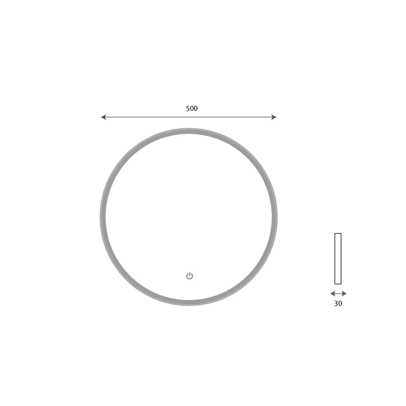 SaniSupreme Fabricio Aqua HighLine badkamerspiegel rond diameter 50 cm. met led verlichting, verwarming en touch schakelaar