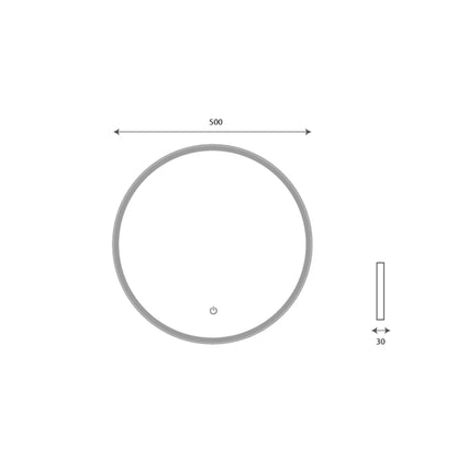 SaniSupreme Fabricio Aqua HighLine badkamerspiegel rond diameter 50 cm. met led verlichting, verwarming en touch schakelaar