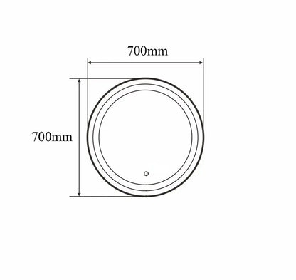 SaniSupreme Fabricio Aqua HighLine badkamerspiegel rond diameter 70 cm. met led verlichting, verwarming en touch schakelaar