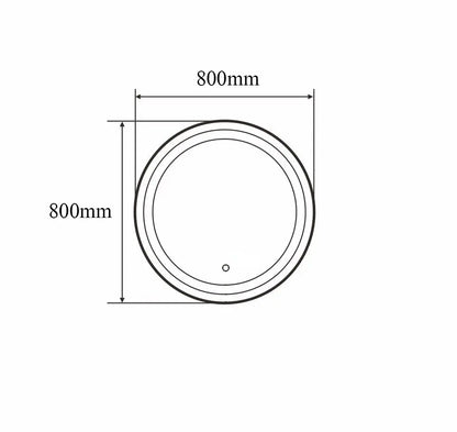 SaniSupreme Fabricio Aqua HighLine badkamerspiegel rond diameter 80 cm. met led verlichting, verwarming en touch schakelaar
