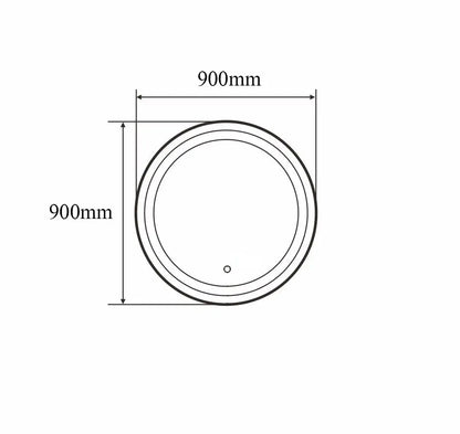 SaniSupreme Fabricio Aqua HighLine badkamerspiegel rond diameter 90 cm. met led verlichting, verwarming en touch schakelaar