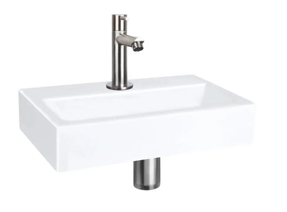 Sanisupreme Flat fonteinset – keramiek – kraan recht mat chroom