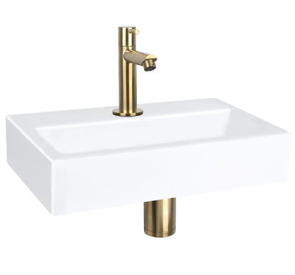 Sanisupreme Flat fonteinset – keramiek – kraan recht mat goud