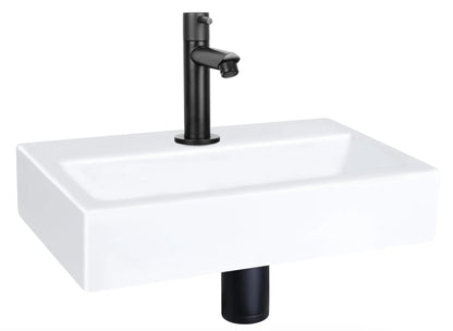 Sanisupreme Flat fonteinset –Keramiek– Kraan recht mat zwart