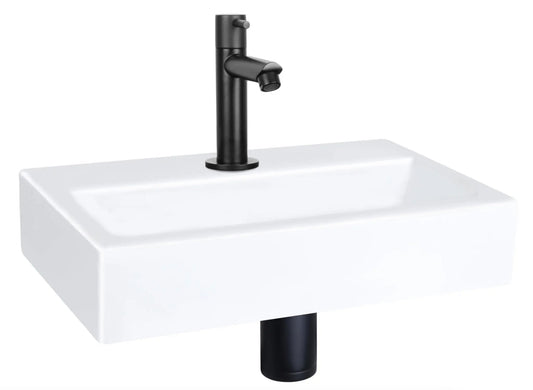 Sanisupreme Flat fonteinset –Keramiek– Kraan recht mat zwart