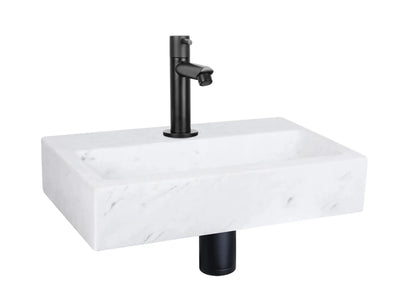 Sanisupreme Flat fonteinset – Marmer – Kraan recht mat zwart