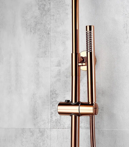 SaniSupreme Florence opbouw doucheset Thermostatisch 8 inch regendouche glans koper