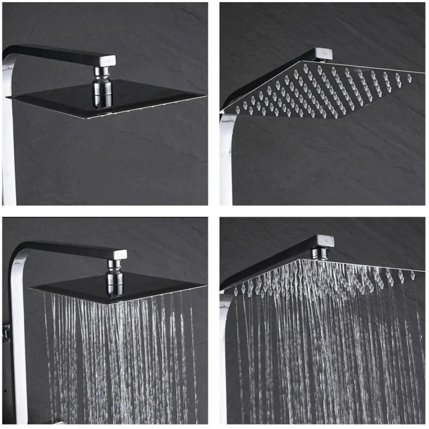 SaniSupreme Florida opbouw bad doucheset met baduitloop 12 inch RVS douchekop regendouche chroom vierkant