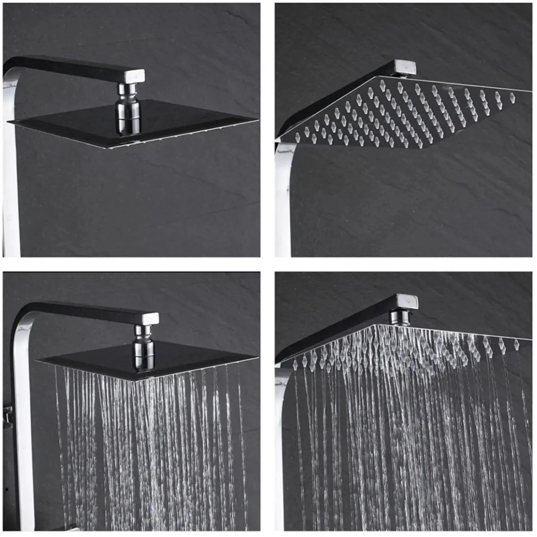 SaniSupreme Florida opbouw bad doucheset met baduitloop 12 inch RVS douchekop regendouche chroom vierkant