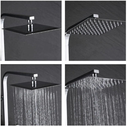 SaniSupreme Florida opbouw bad doucheset met baduitloop 12 inch RVS douchekop regendouche chroom vierkant