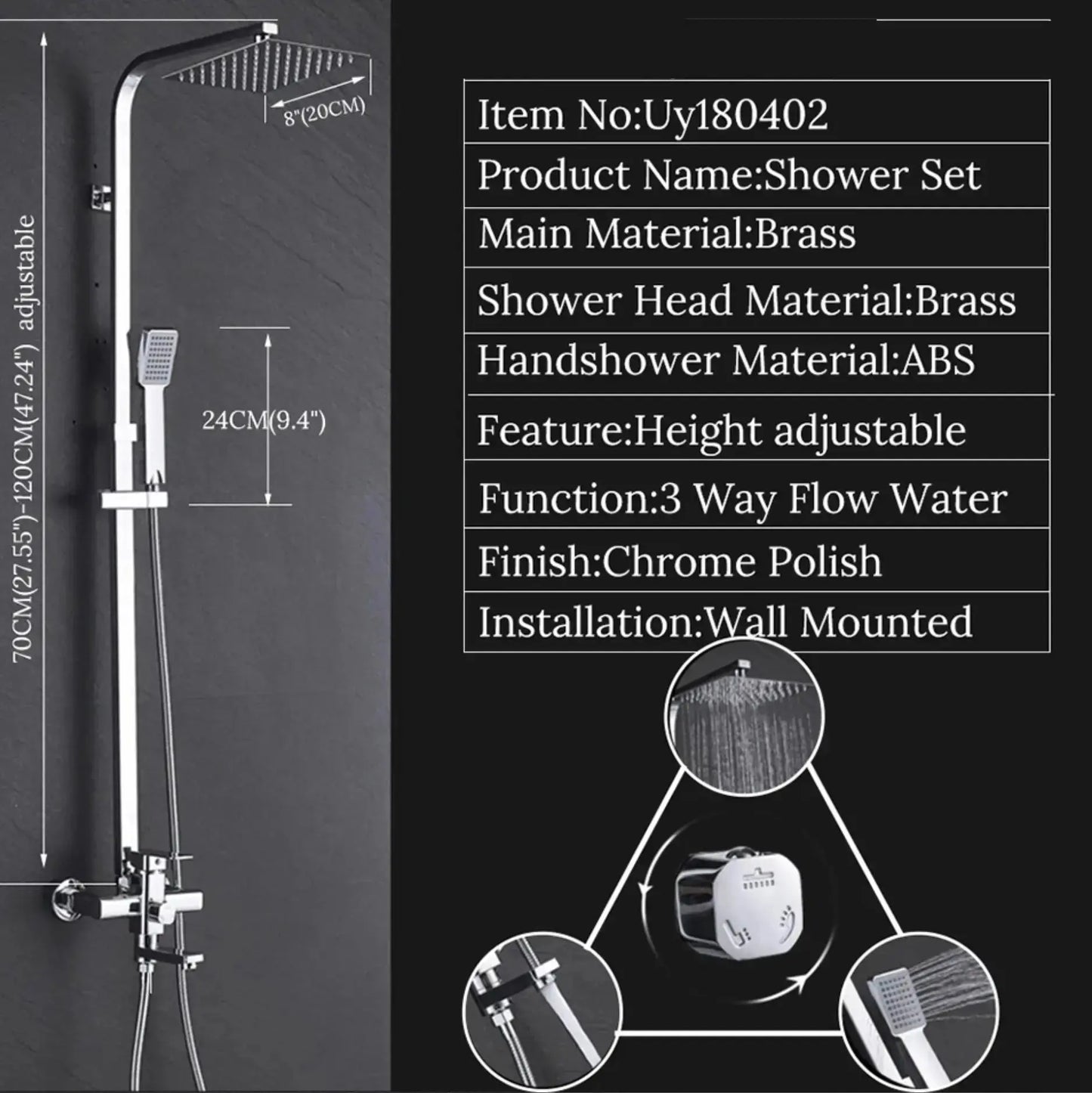 SaniSupreme Florida opbouw bad doucheset met baduitloop 12 inch RVS douchekop regendouche chroom vierkant
