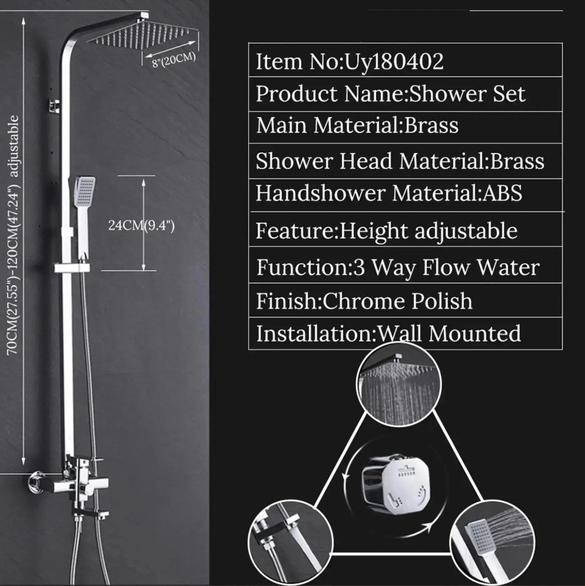 SaniSupreme Florida opbouw bad doucheset met baduitloop 12 inch RVS douchekop regendouche chroom vierkant