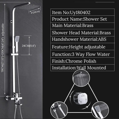 SaniSupreme Florida opbouw bad doucheset met baduitloop 12 inch RVS douchekop regendouche chroom vierkant