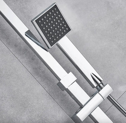 SaniSupreme Florida opbouw bad doucheset met baduitloop 12 inch RVS douchekop regendouche chroom vierkant