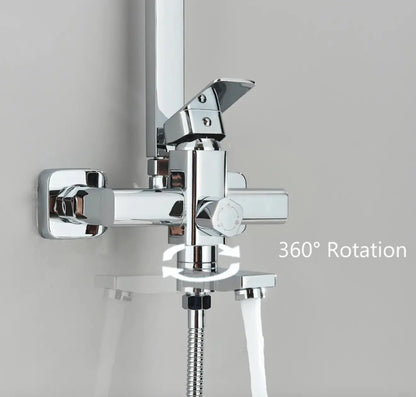 SaniSupreme Florida opbouw bad doucheset met baduitloop 12 inch RVS douchekop regendouche chroom vierkant