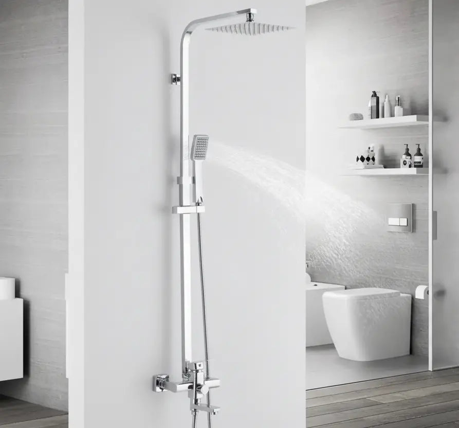 Boss & Wessing Regendouche Deluxe Round Stortdouche met Handdouche Chroom Boss & Wessing Regendouche Deluxe Round Stortdouche met Handdouche Chroom