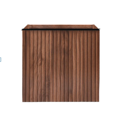 SaniSupreme Fonteinset Bali walnoot onderkast met wastafel (L+R) mat wit