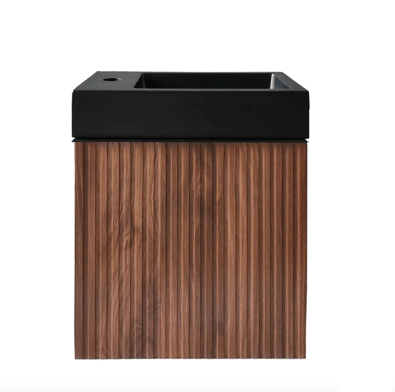 SaniSupreme Fonteinset Bali zwarte onderkast met wastafel (L+R) mat zwart