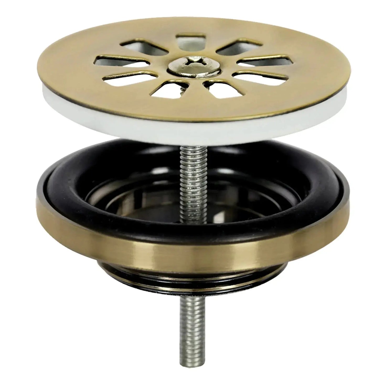 Sanisupreme - Fonteinset Bombai black – Natuursteen – Kraan gebogen mat goud