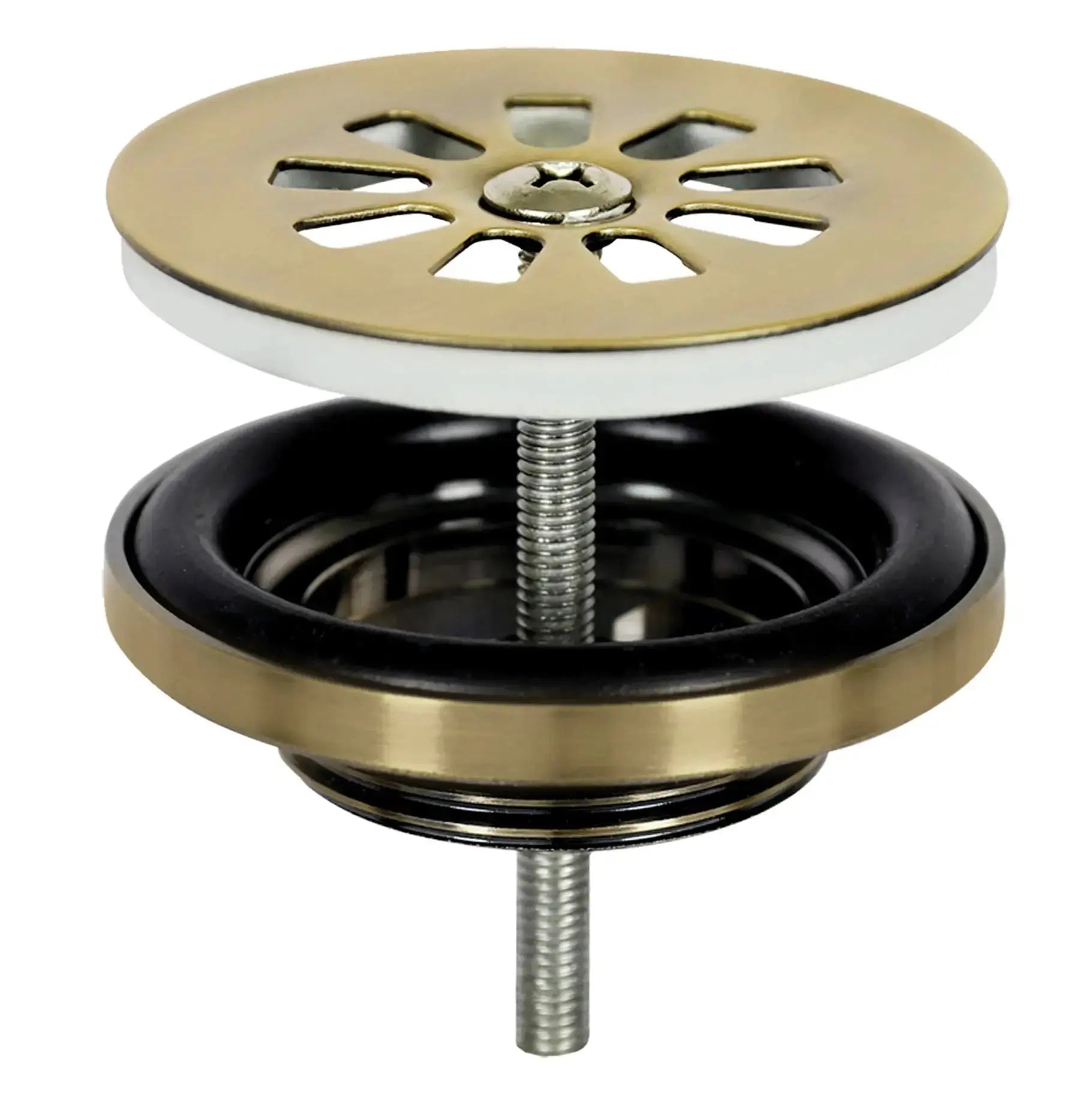 Sanisupreme - Fonteinset Bombai black – Natuursteen – Kraan gebogen mat goud