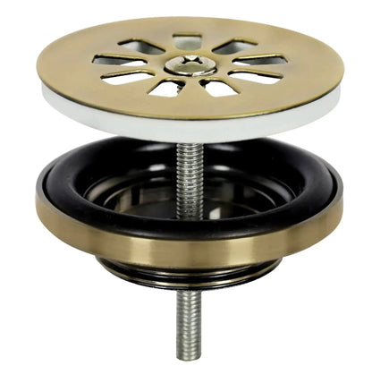 Sanisupreme - Fonteinset Bombai black – Natuursteen – Kraan gebogen mat goud