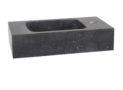 Sanisupreme Fonteinset Bombai black – Natuursteen – Kraan recht mat chroom