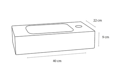 Sanisupreme Fonteinset Bombai black – Natuursteen – Kraan recht mat chroom