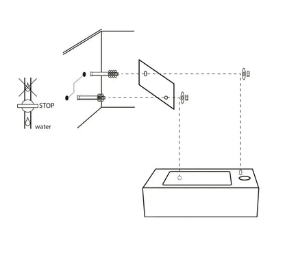 Sanisupreme Fonteinset Bombai black – Natuursteen – Kraan recht mat chroom