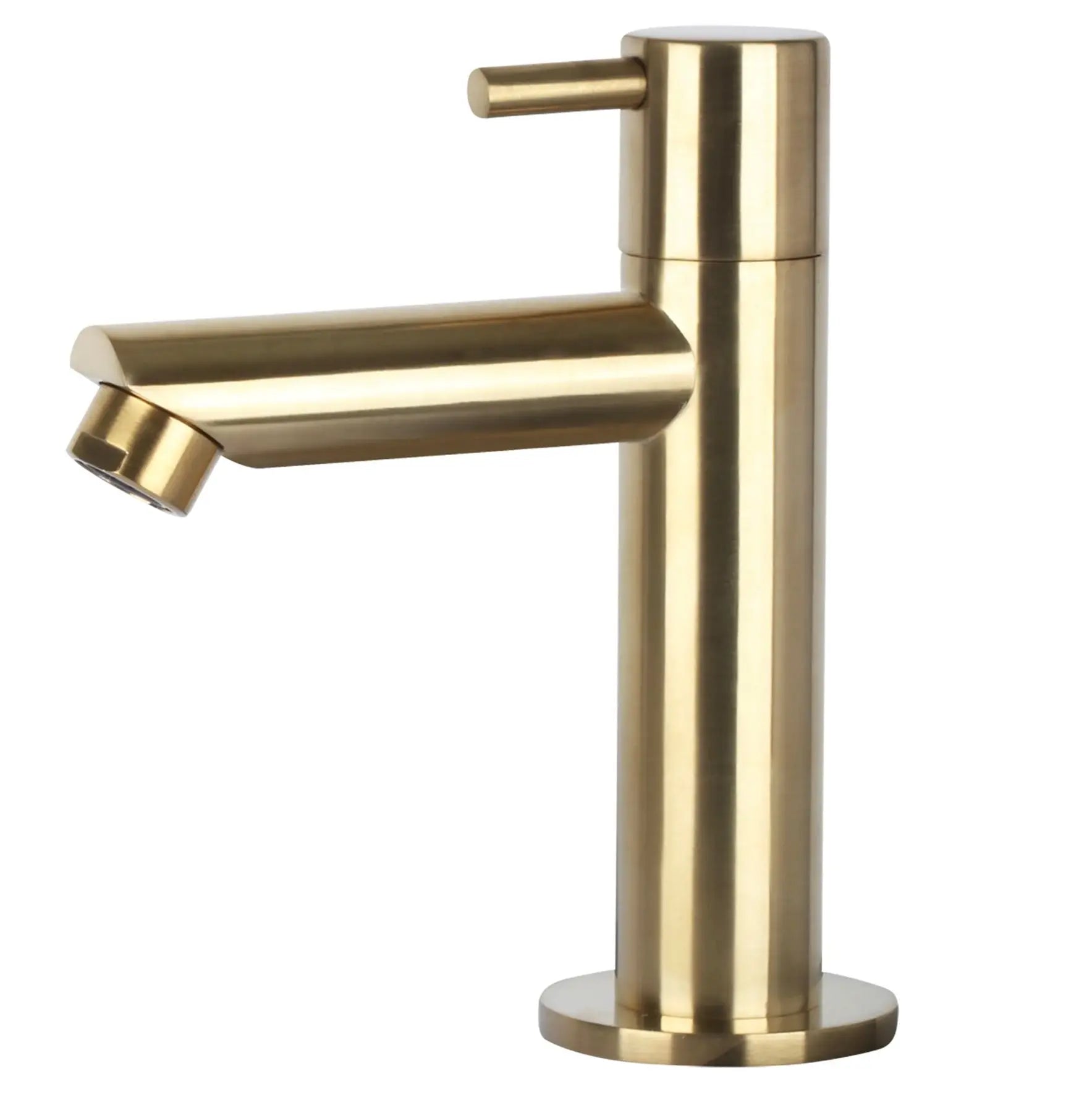 Sanisupreme - Fonteinset Bombai black – Natuursteen – Kraan recht mat goud