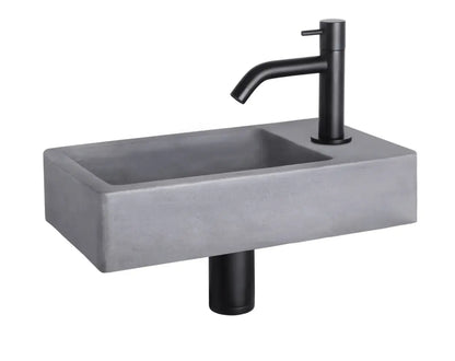 Sanisupreme Force fonteinset – Beton donkergrijs – Kraan gebogen mat zwart