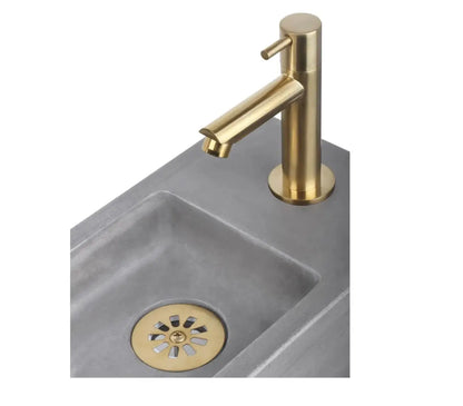 Sanisupreme Force fonteinset – beton donkergrijs – kraan recht mat goud