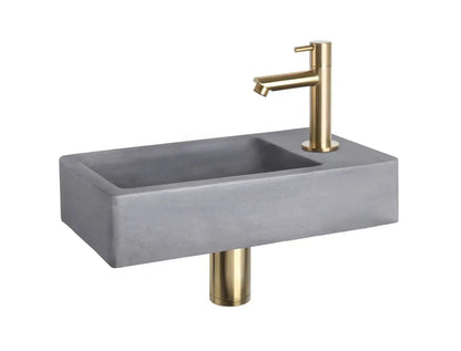 Sanisupreme Force fonteinset – beton donkergrijs – kraan recht mat goud