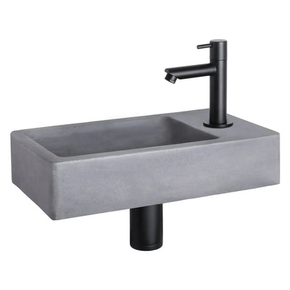 Sanisupreme Force Fonteinset – Beton Donkergrijs met Mat Zwarte Kraan