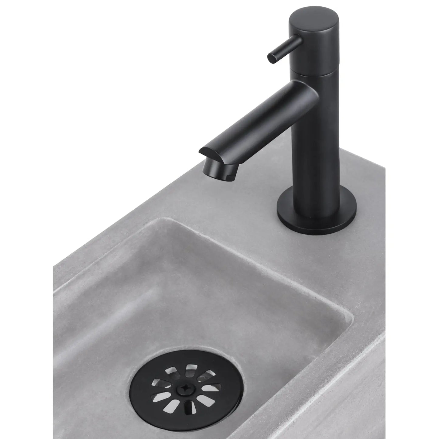 Sanisupreme Force Fonteinset – Beton Donkergrijs met Mat Zwarte Kraan