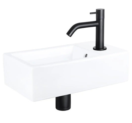 Sanisupreme Force fonteinset – keramiek – kraan gebogen mat zwart