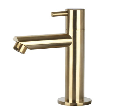 SaniSupreme goud koudwater kraan/fonteinkraan toilet rechte uitloop