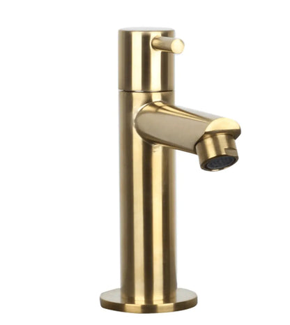 SaniSupreme goud koudwater kraan/fonteinkraan toilet rechte uitloop