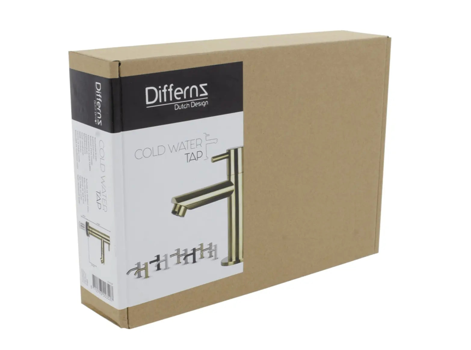 SaniSupreme goud koudwater kraan/fonteinkraan toilet rechte uitloop