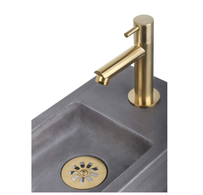 SaniSupreme goud koudwater kraan/fonteinkraan toilet rechte uitloop