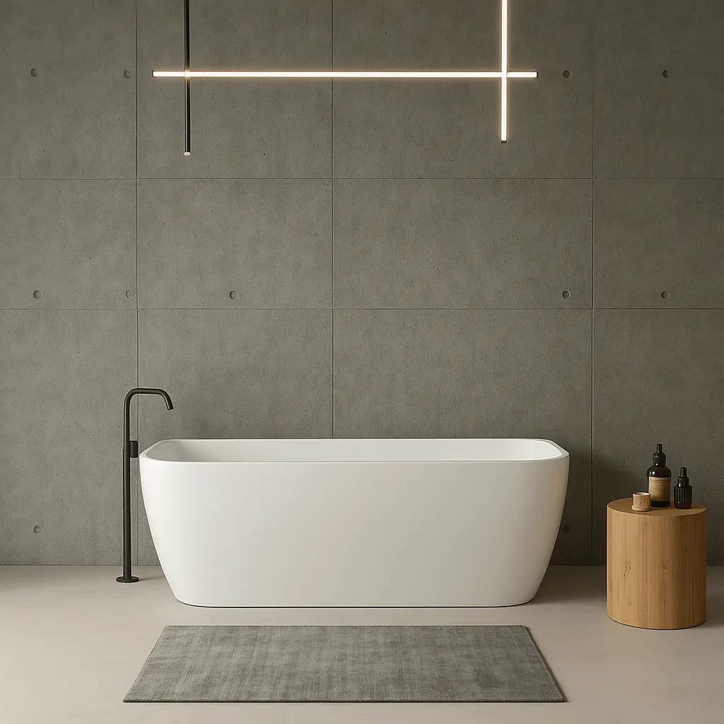 SaniSupreme half vrijstaand AquaTherme Plus met push - up acryl wit glans 180x80