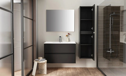 Sanisupreme Hayat Kolomkast Zwart Eiken 35X135X35 cm