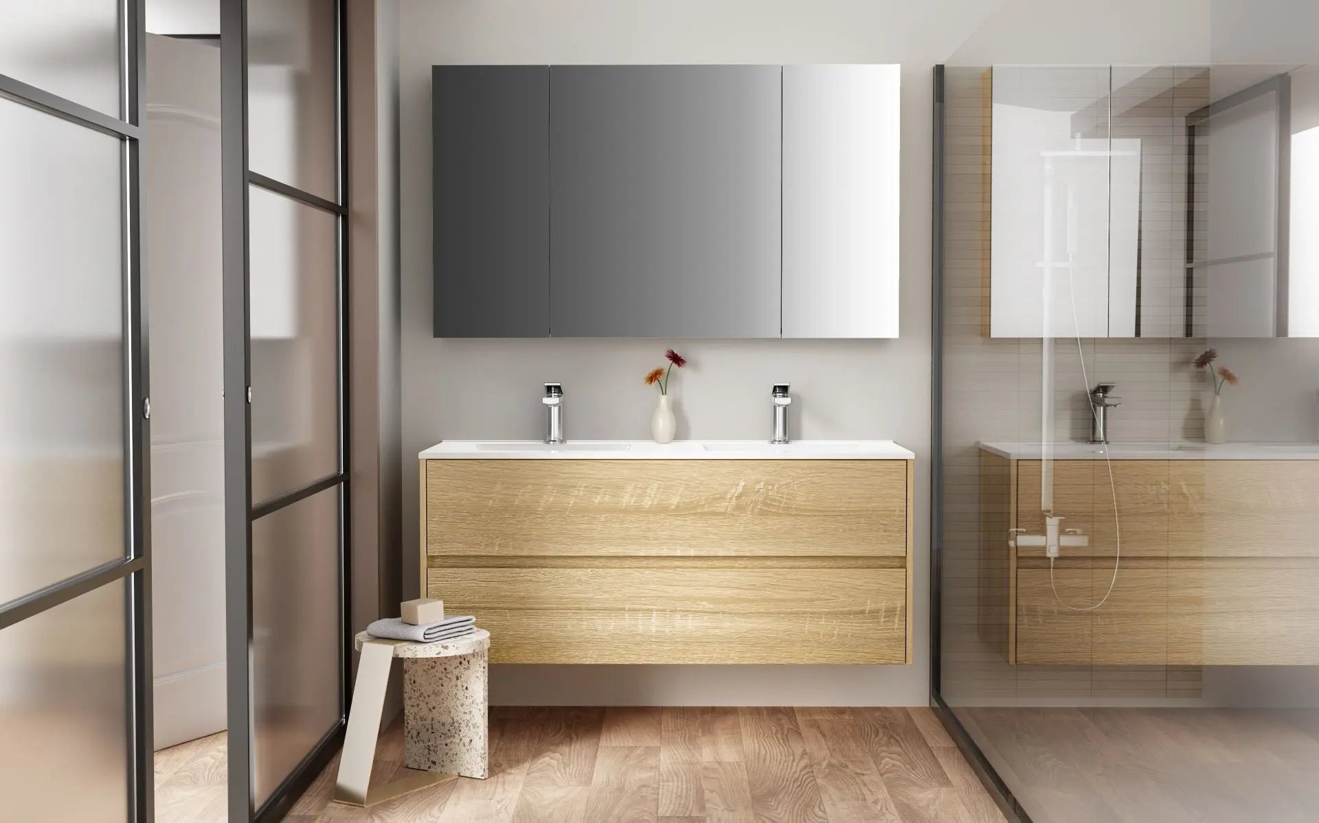 Sanisupreme Hayat spiegelkast 120X70X15cm - Eik